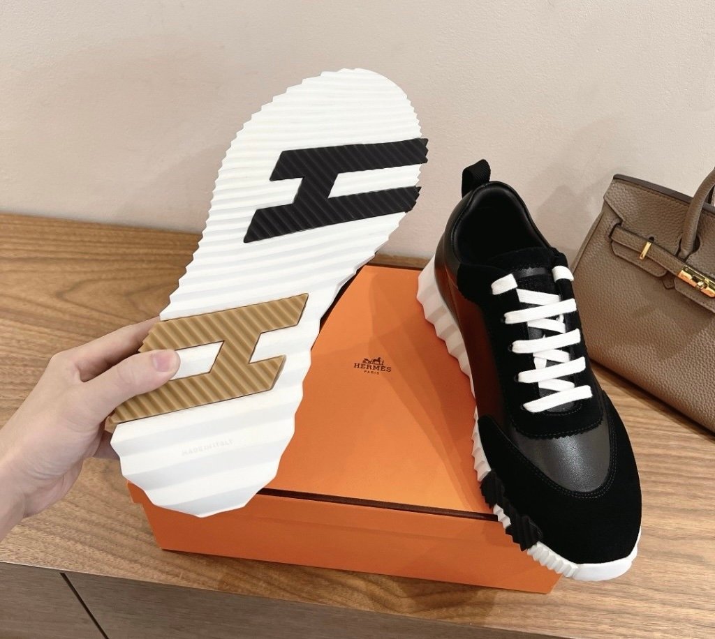 Hermes Bouncing Sneaker Black Brown H