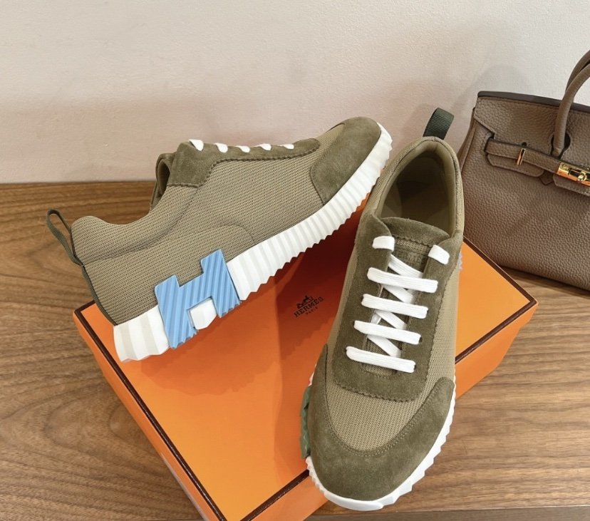 Hermes Bouncing Sneaker Green Blue