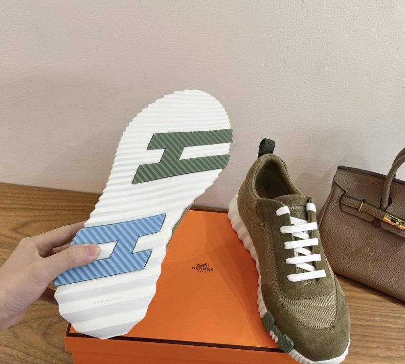 Hermes Bouncing Sneaker Green Blue