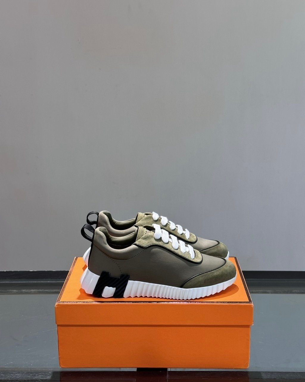 Hermes Bouncing Sneaker Khaki Green