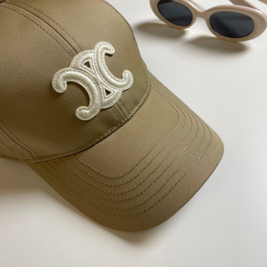 Celine Beige Baseball Cap Triomphe