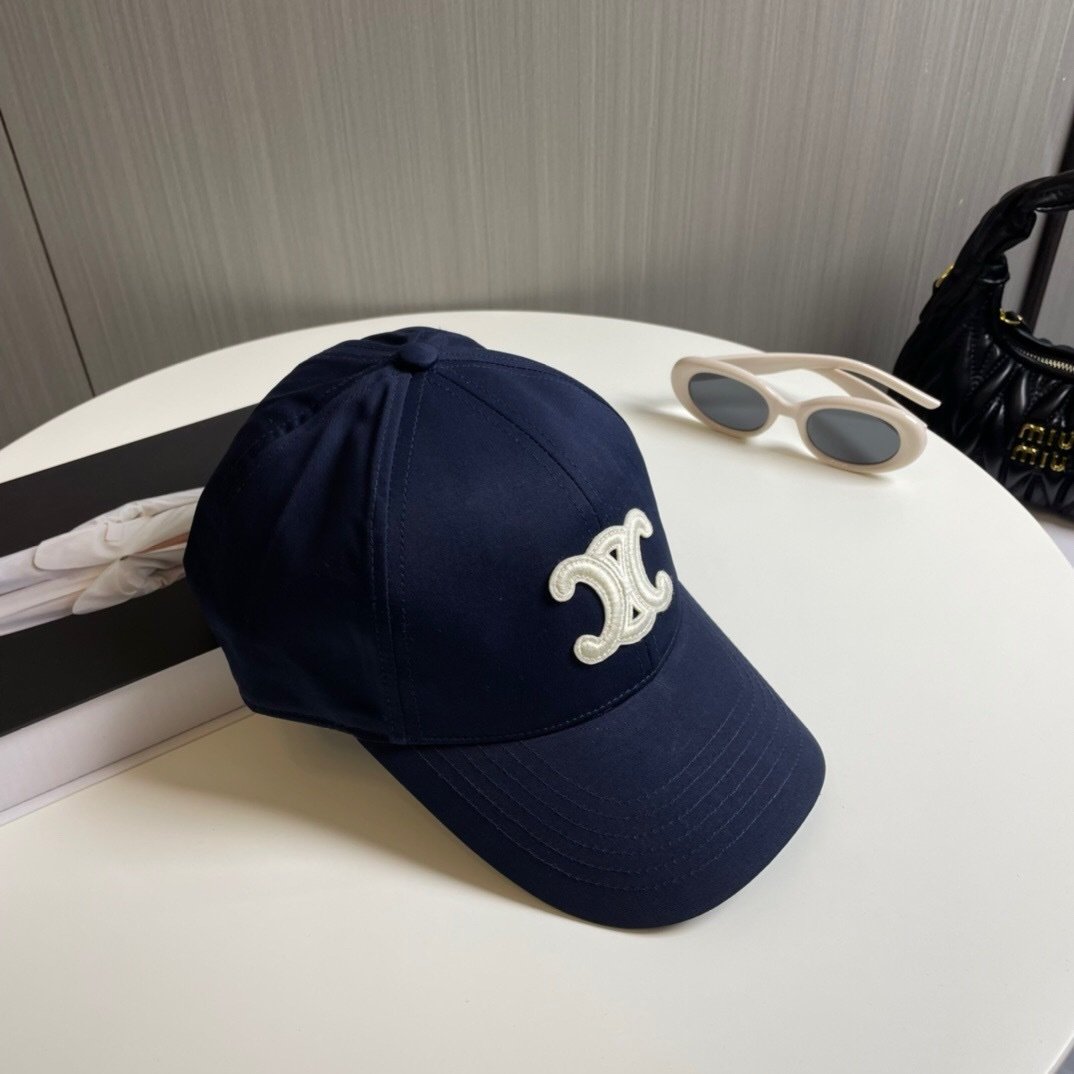 Celine Navy Baseball Cap Triomphe