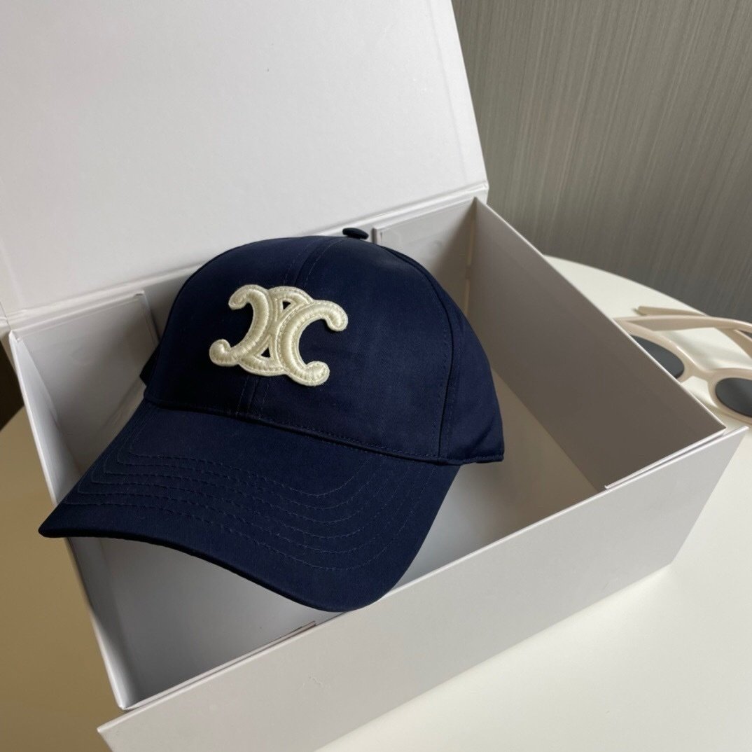Celine Navy Baseball Cap Triomphe