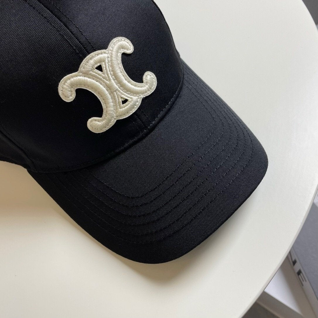 Celine Black Baseball Cap Triomphe