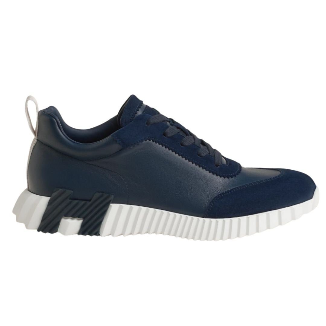 Hermes Bouncing Sneaker Navy Leather Orange