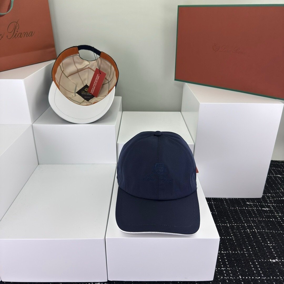 Loro Piana Baseball Cap In Navy Blue