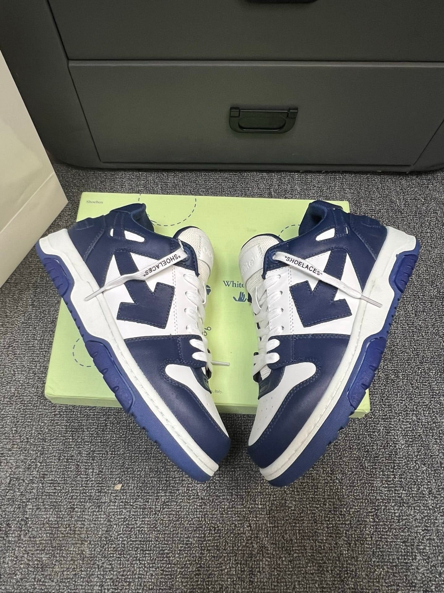 Off-White Out Of Office Low Top In Navy Blue