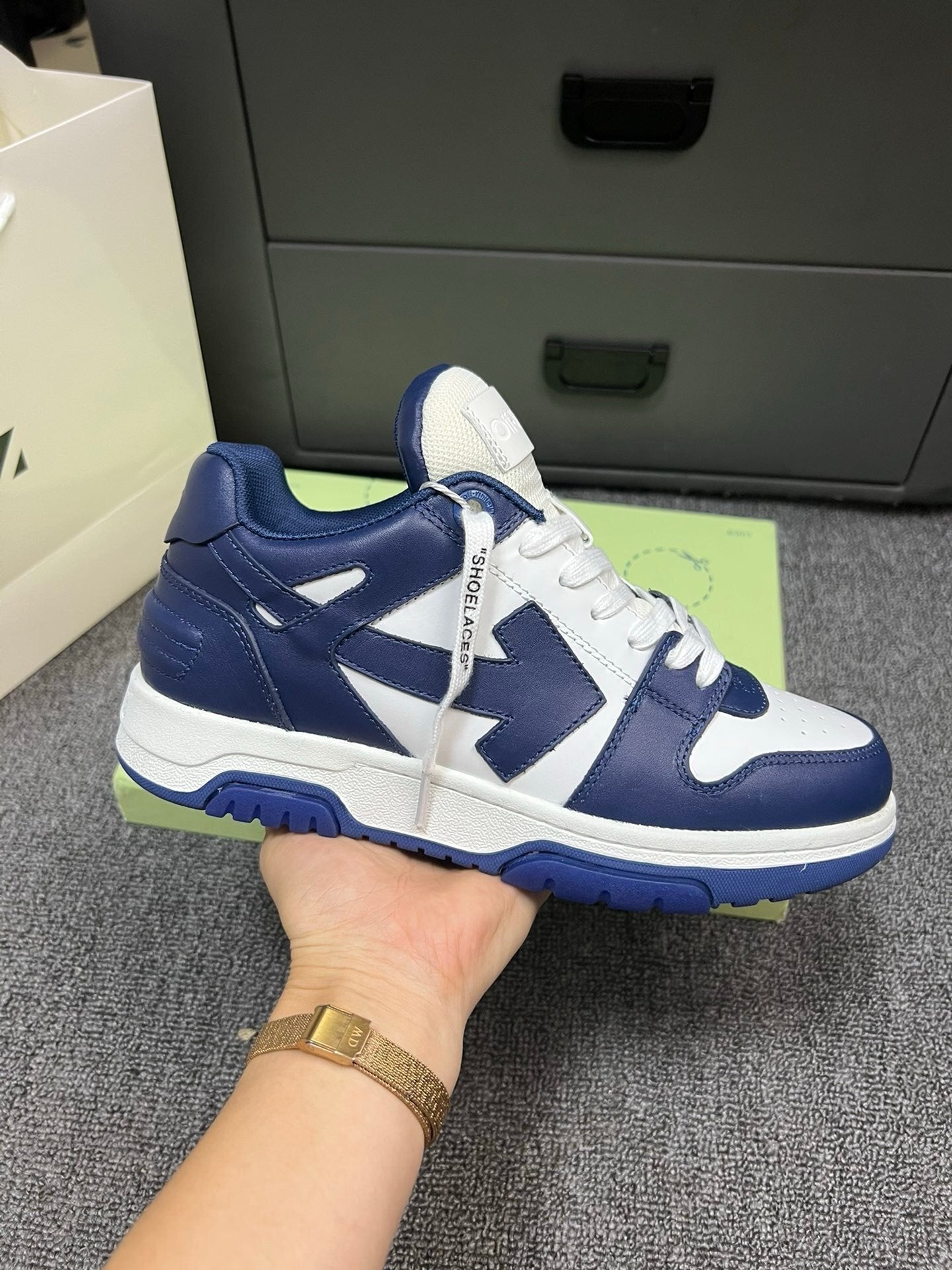 Off-White Out Of Office Low Top In Navy Blue