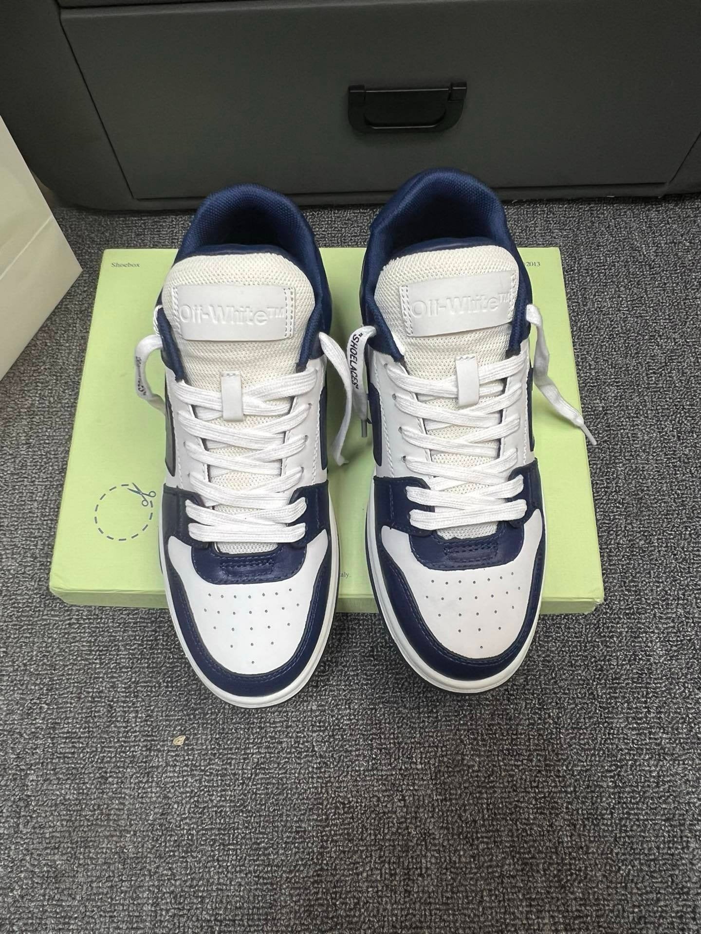 Off-White Out Of Office Low Top In Navy Blue
