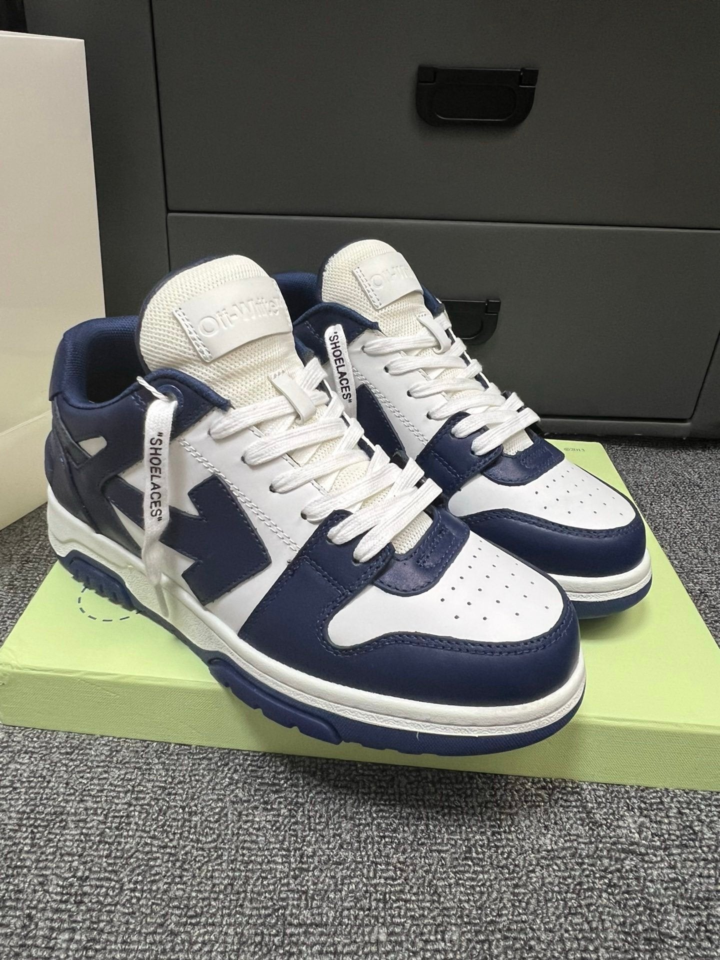Off-White Out Of Office Low Top In Navy Blue