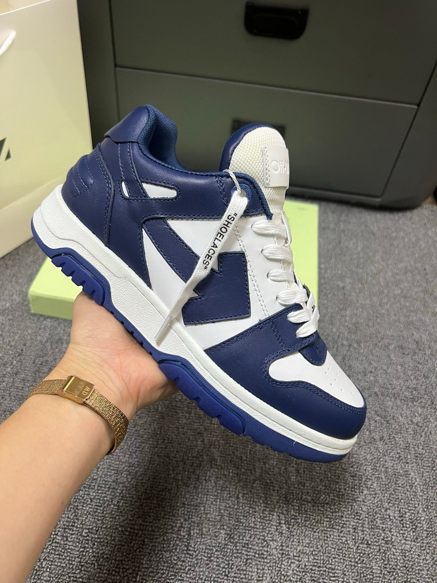 Off-White Out Of Office Low Top In Navy Blue