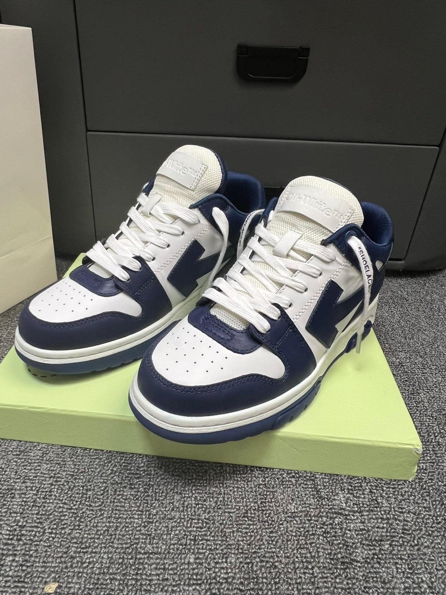 Off-White Out Of Office Low Top In Navy Blue