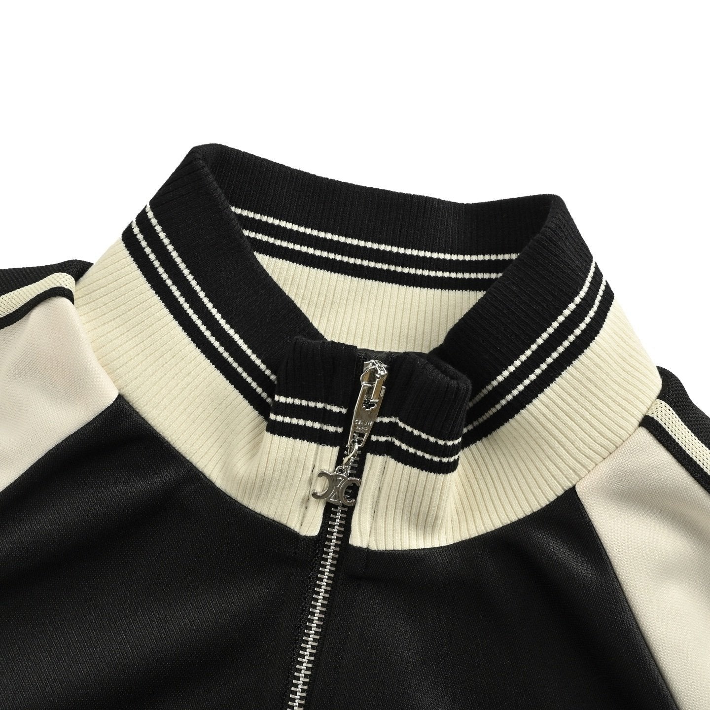 Celine Triomphe Track Jacket Black Cream