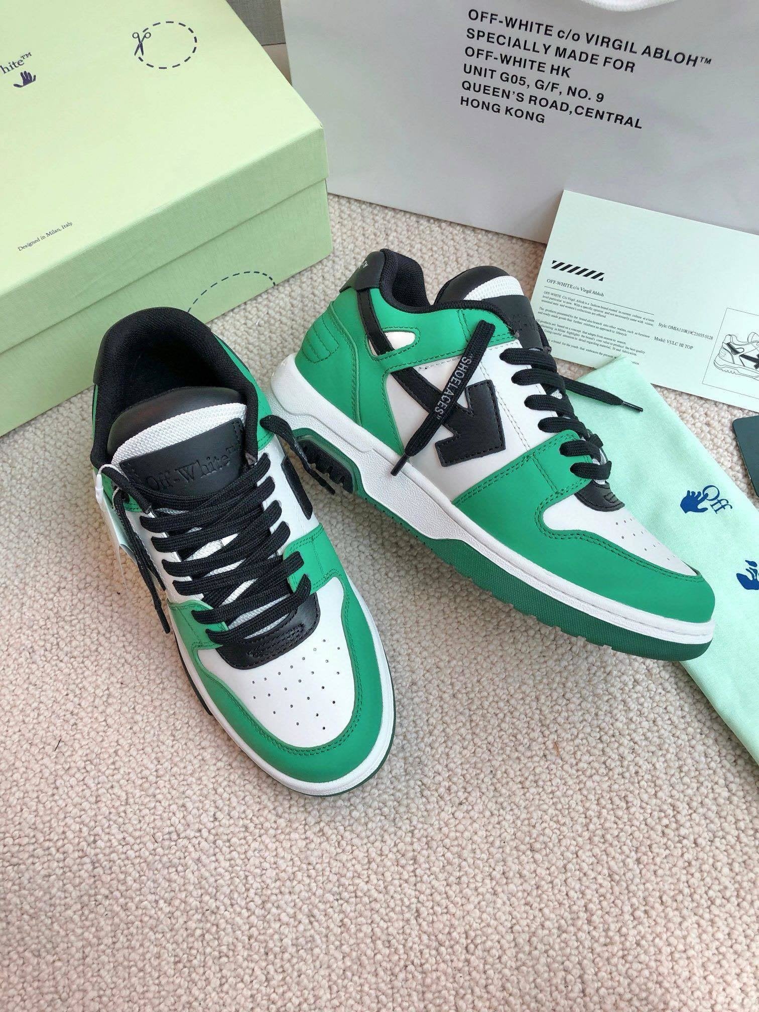 Off-White Out Of Office Low Top Green/White Black