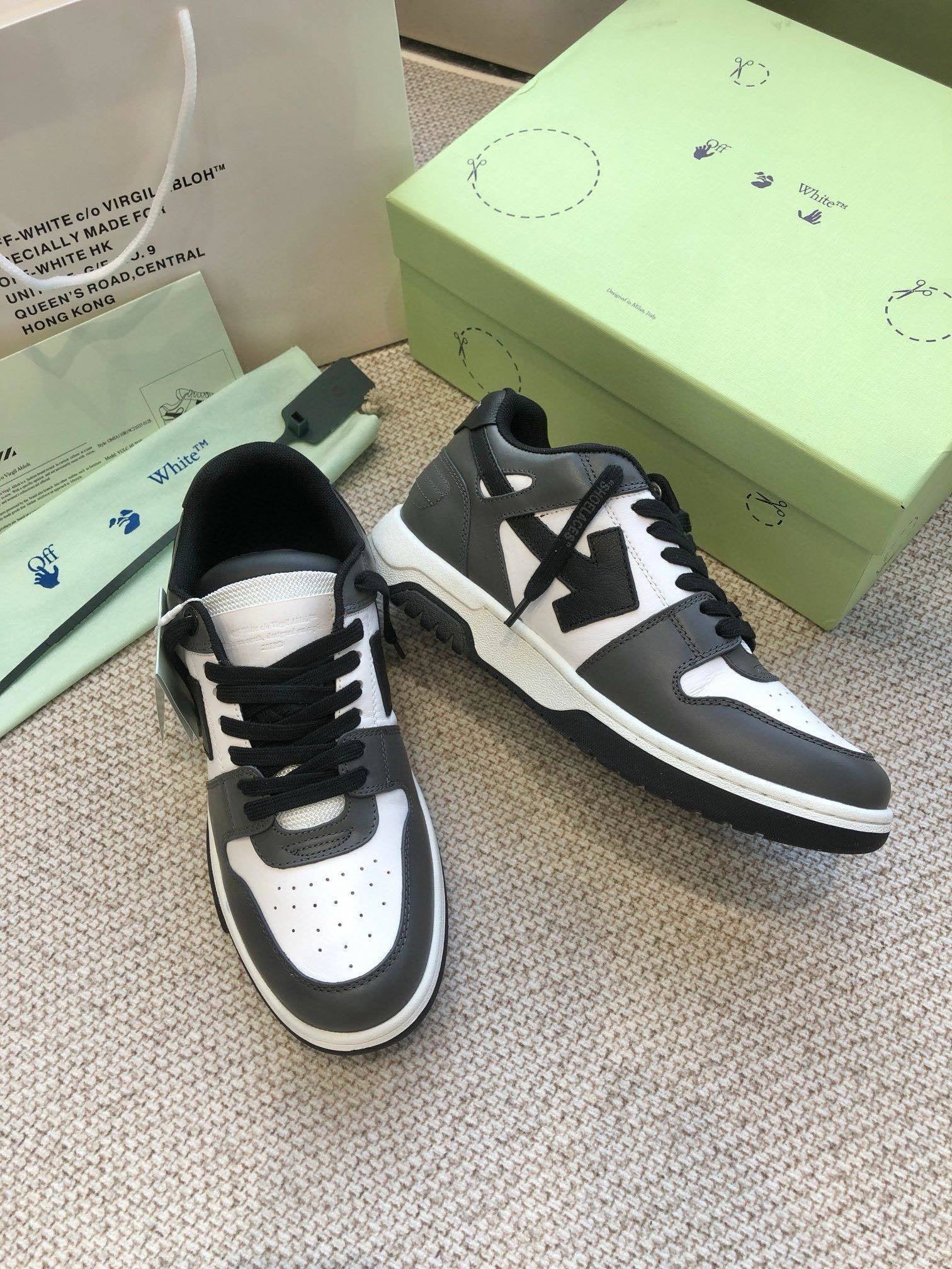 Off-White Out Of Office Low Top Dark Grey/Black and White