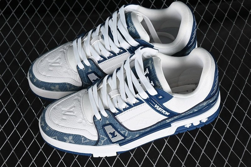 Louis Vuitton Trainer Monogram Denim White Blue