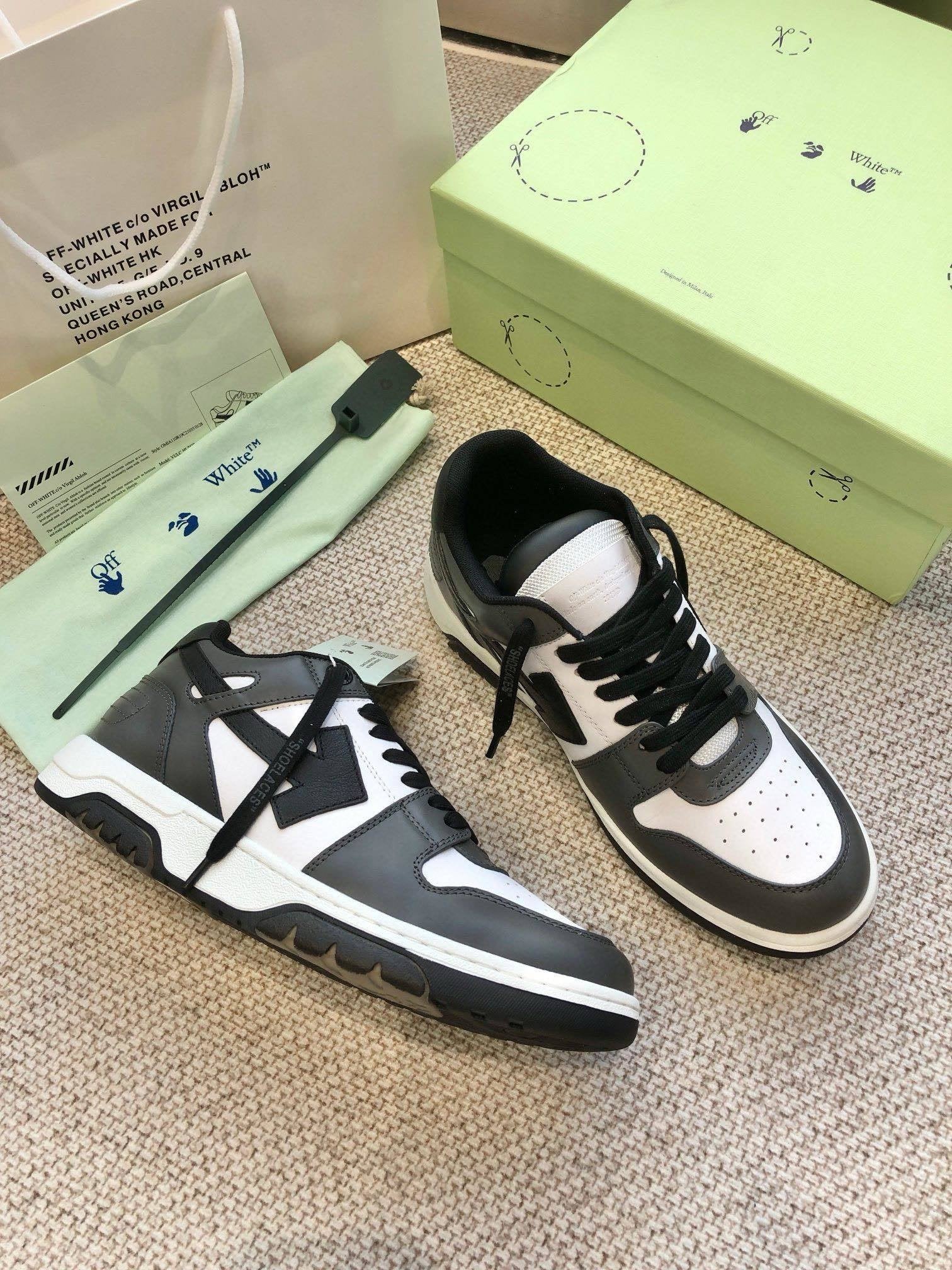 Off-White Out Of Office Low Top Dark Grey/Black and White