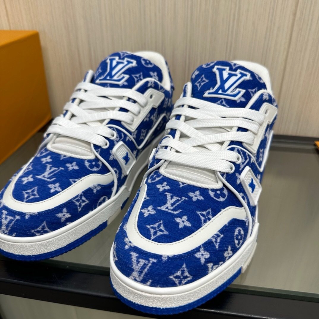 Louis Vuitton Trainer Blue Monogram Textile