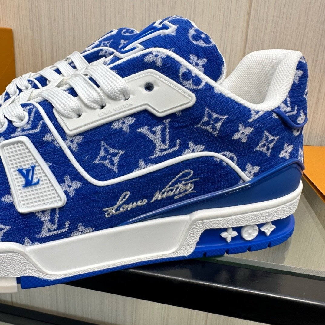 Louis Vuitton Trainer Blue Monogram Textile