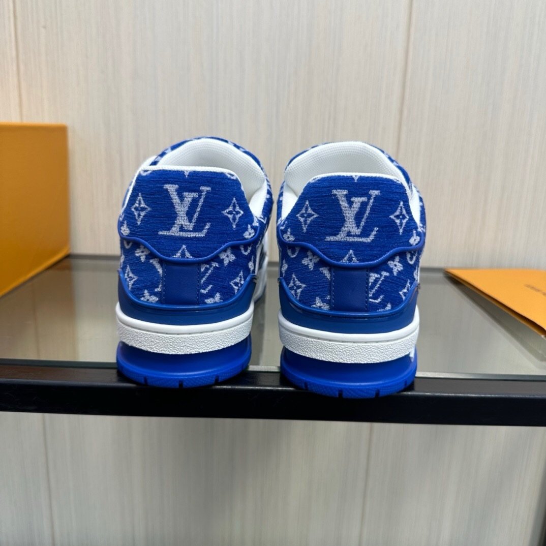 Louis Vuitton Trainer Blue Monogram Textile