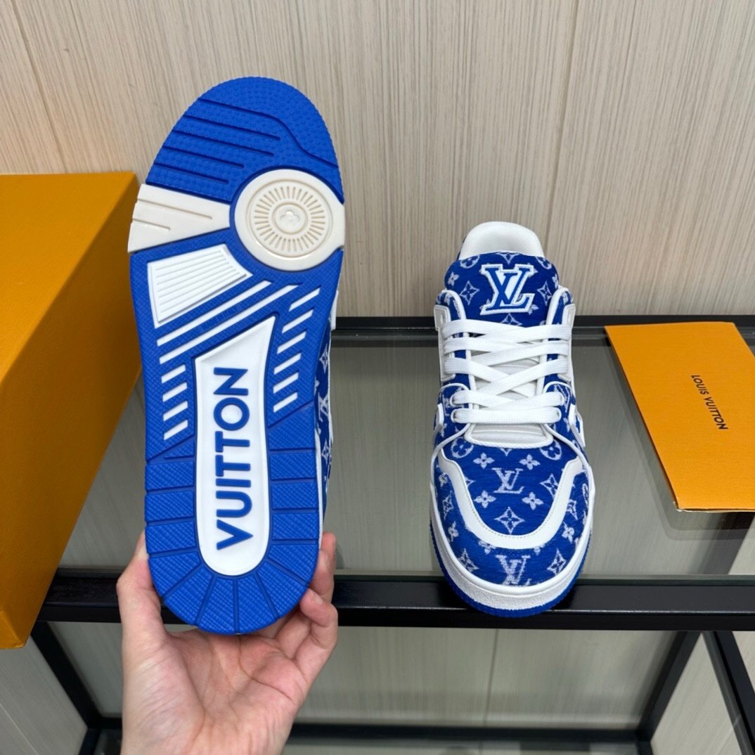 Louis Vuitton Trainer Blue Monogram Textile