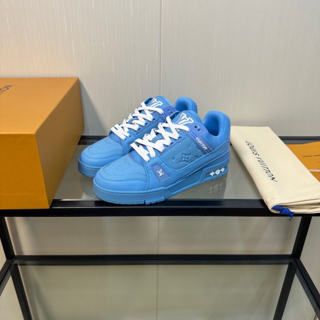 Louis Vuitton Trainer Blue Embossed Monogram