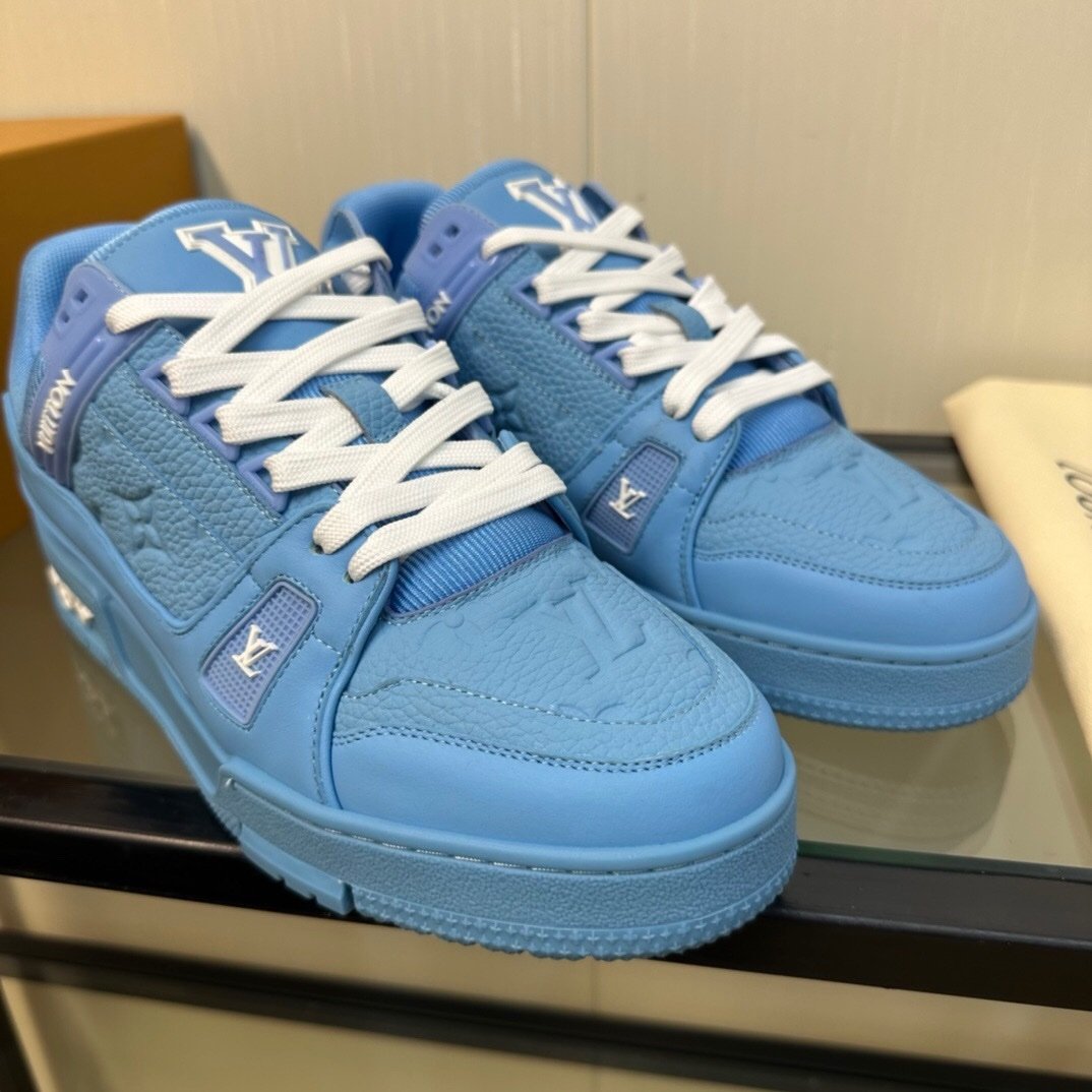 Louis Vuitton Trainer Blue Embossed Monogram