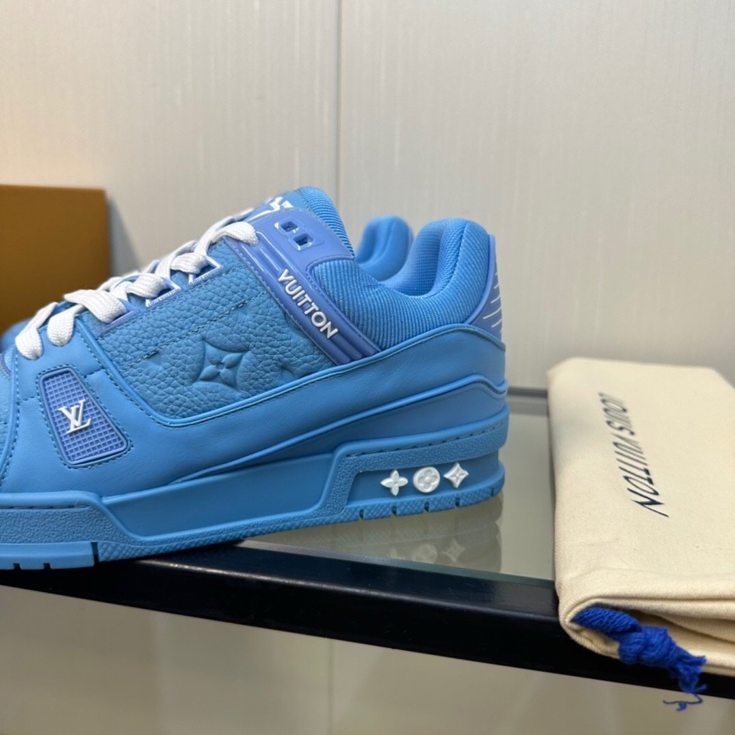Louis Vuitton Trainer Blue Embossed Monogram