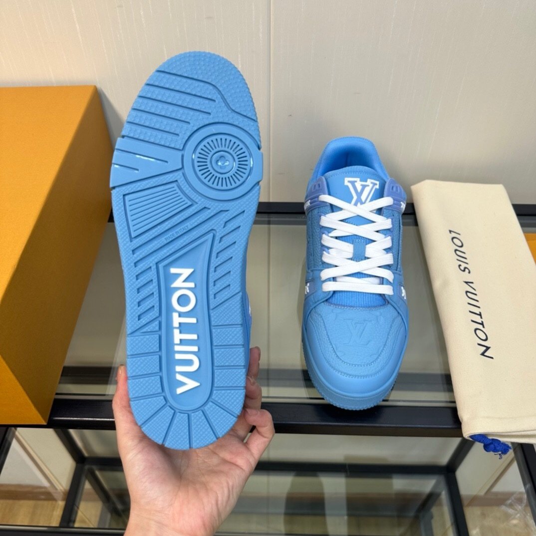 Louis Vuitton Trainer Blue Embossed Monogram
