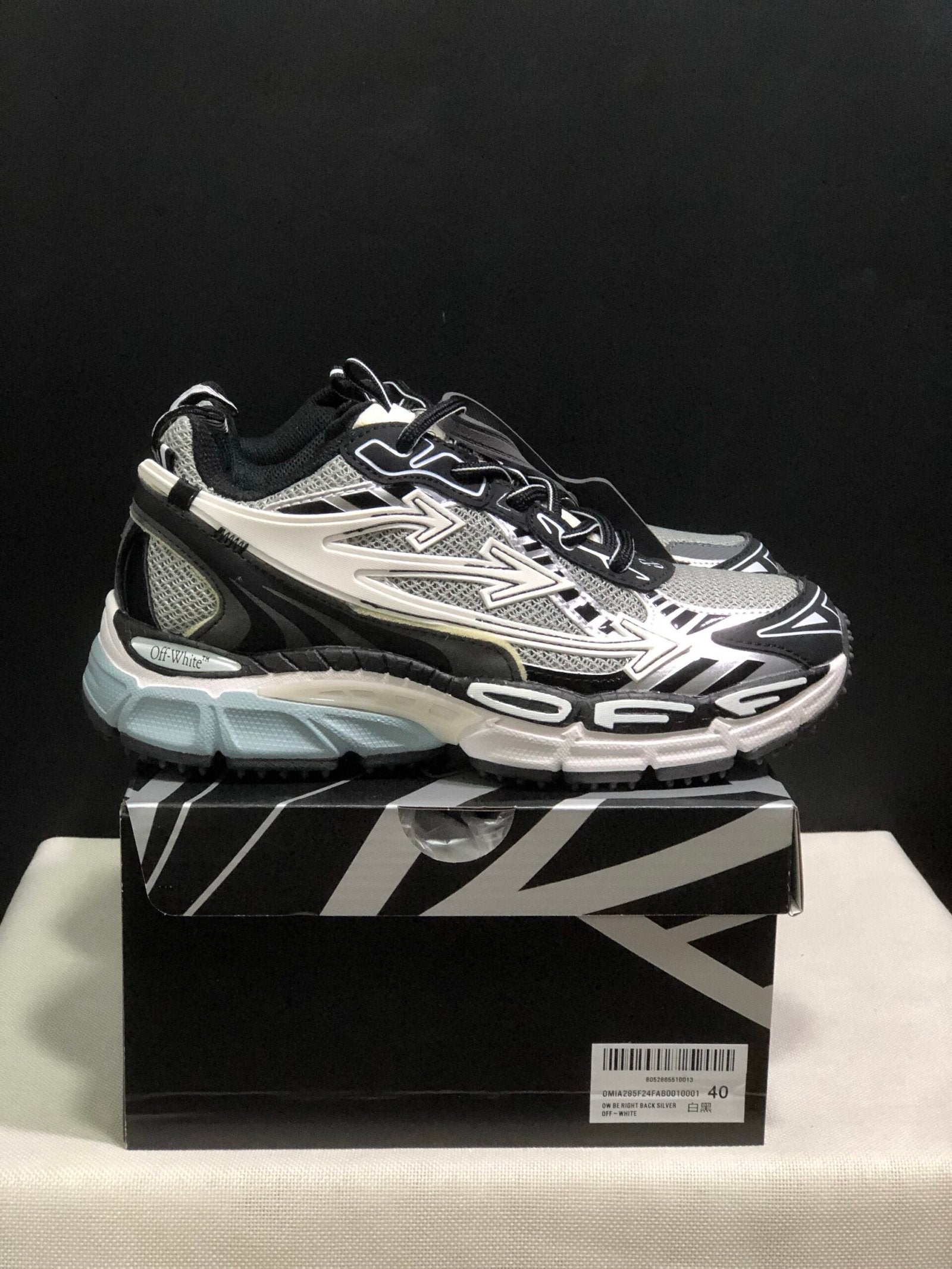Off-White Be Right Back Silver White Black