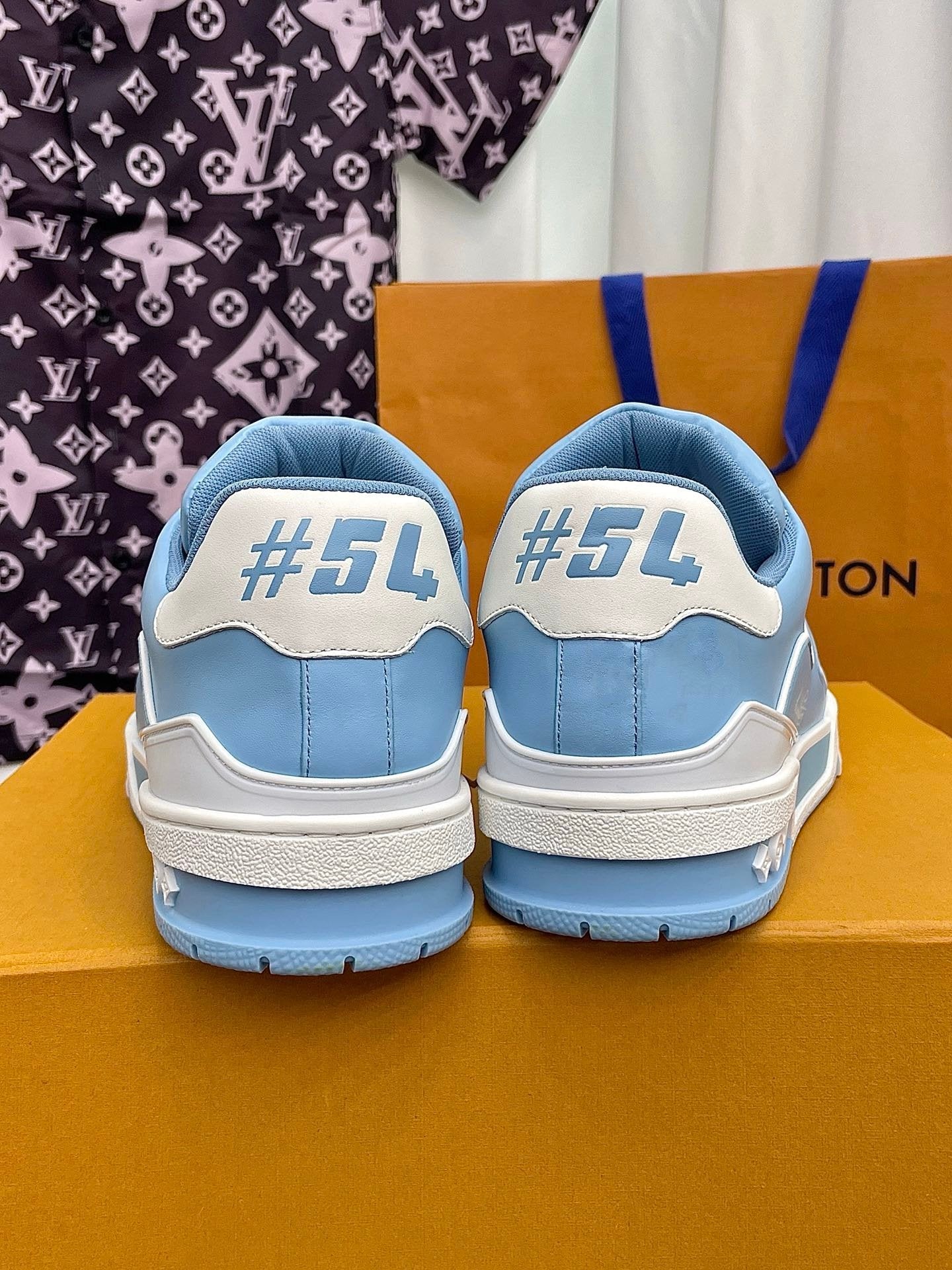 Louis Vuitton Trainer #54 Light Blue White
