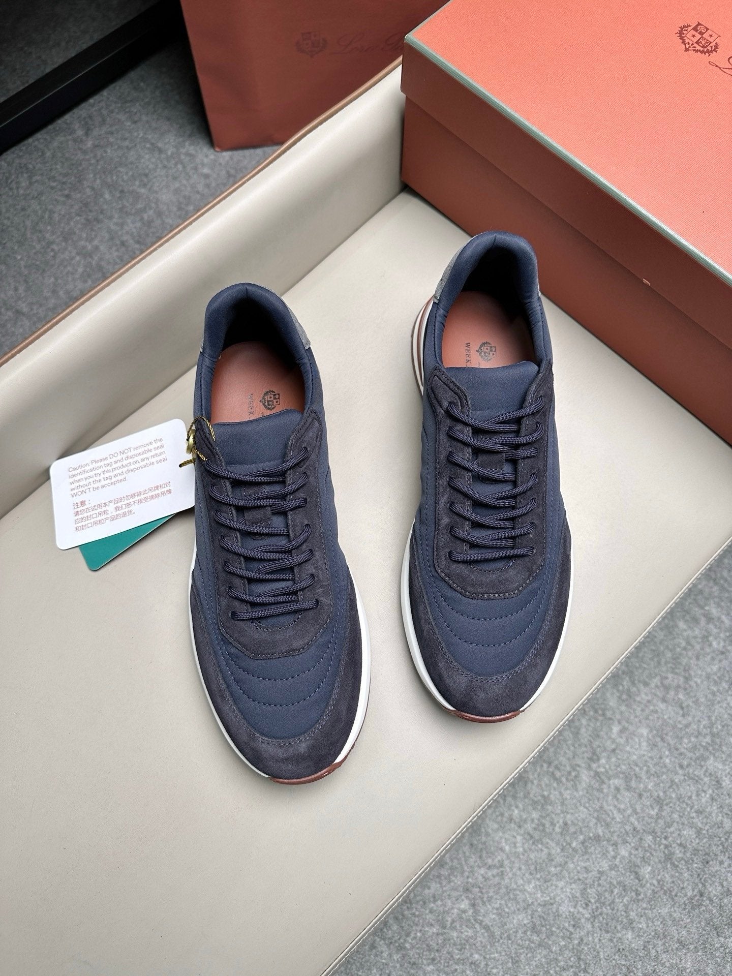 Loro Piana Weekend Walk Suede Navy/Grey
