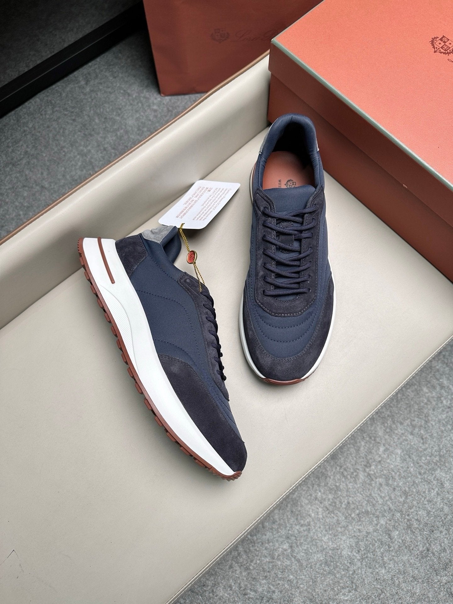 Loro Piana Weekend Walk Suede Navy/Grey