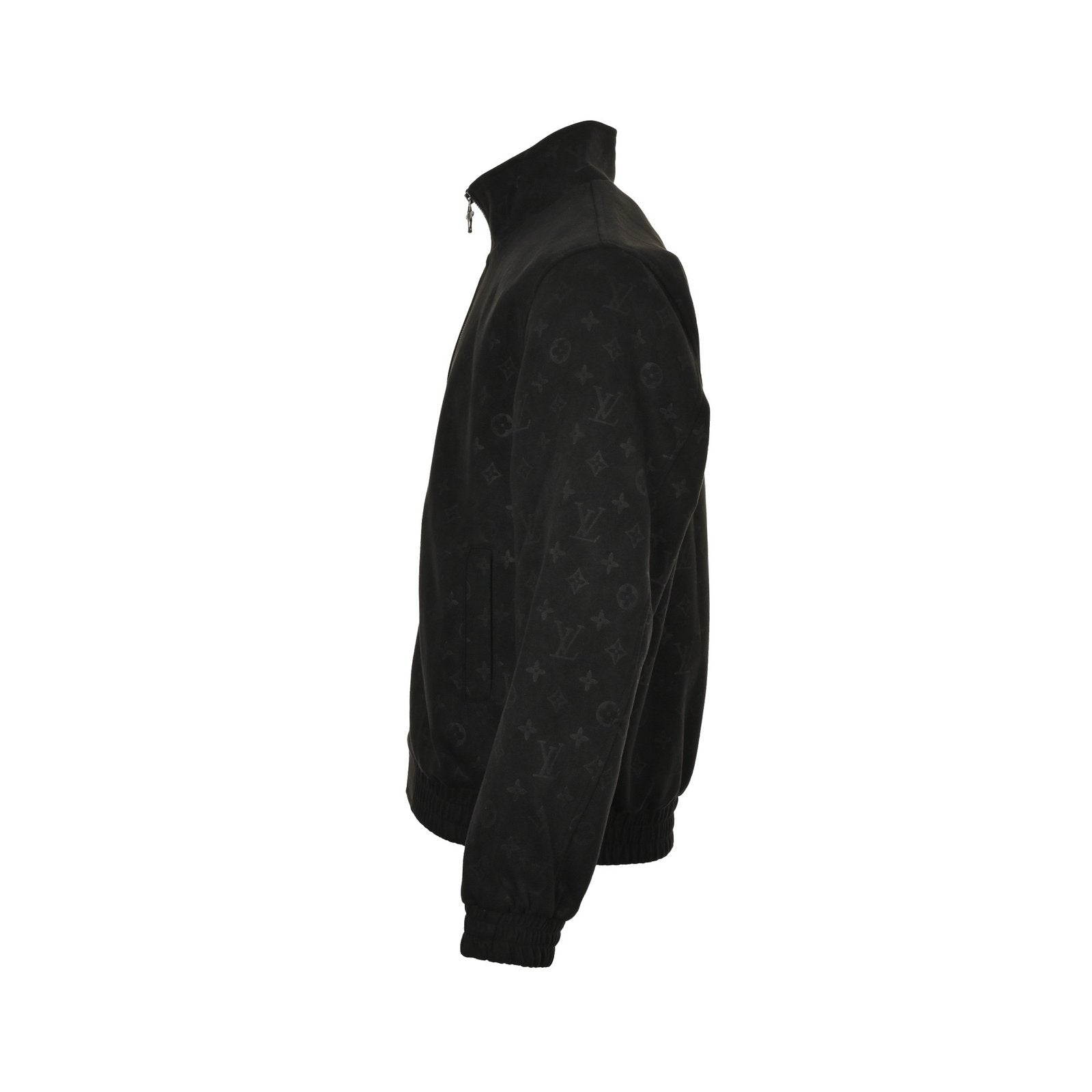 Louis Vuitton Monogram Debossed Suede Jacket Black