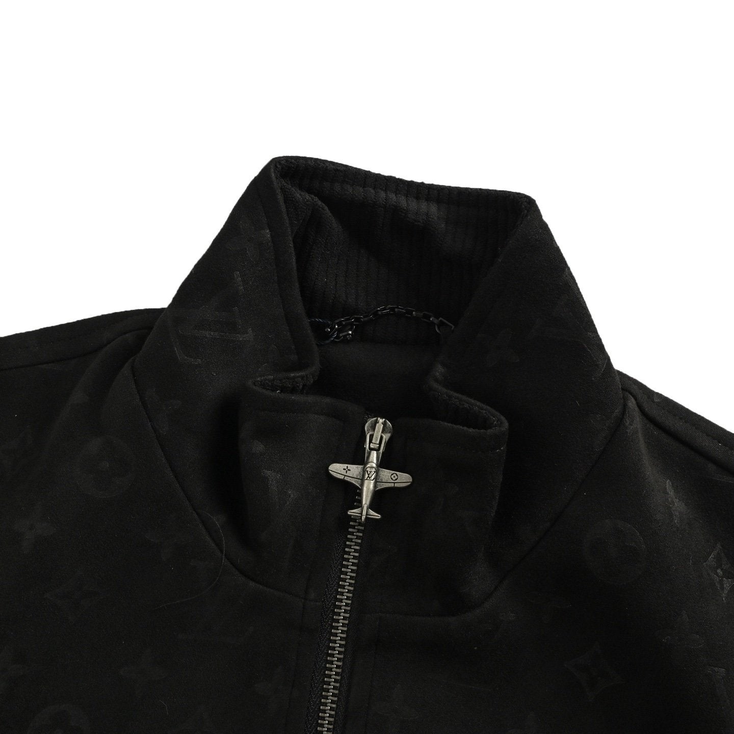 Louis Vuitton Monogram Debossed Suede Jacket Black