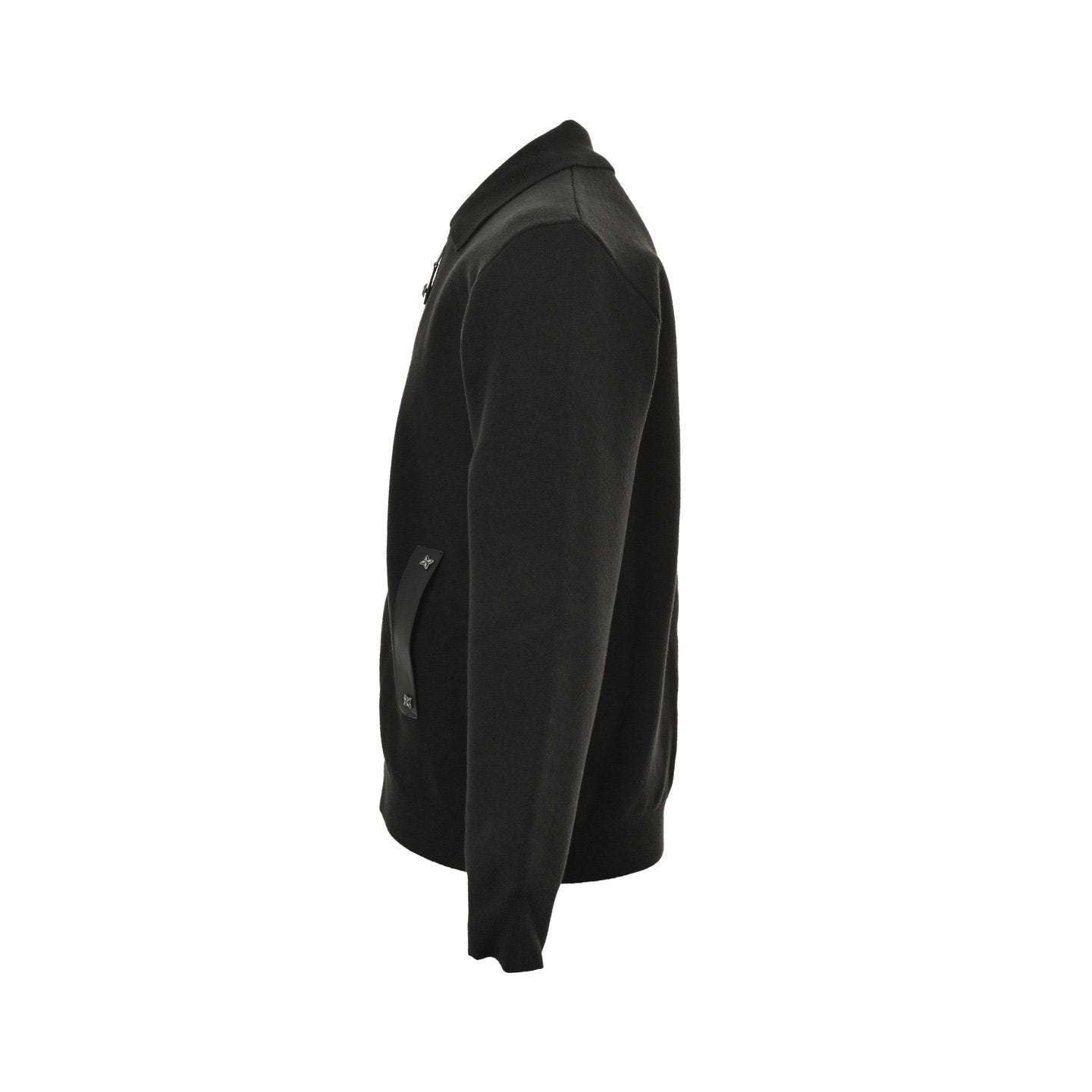 Louis Vuitton Knit Blouson With Leather Details In Black