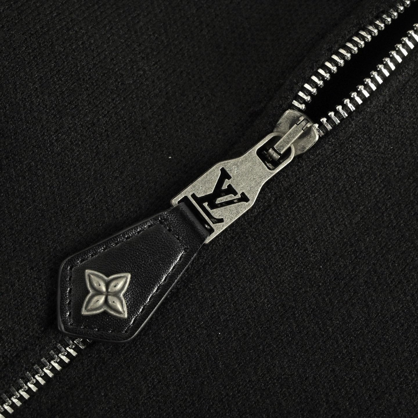 Louis Vuitton Knit Blouson With Leather Details In Black