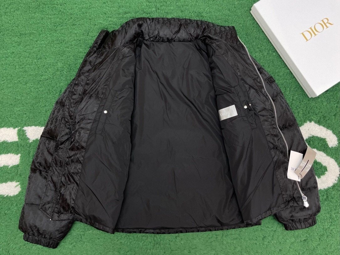 Dior Oblique Down Jacket Black Technical Jacquard