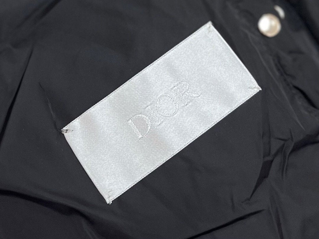 Dior Oblique Down Jacket Navy Blue Technical Jacquard