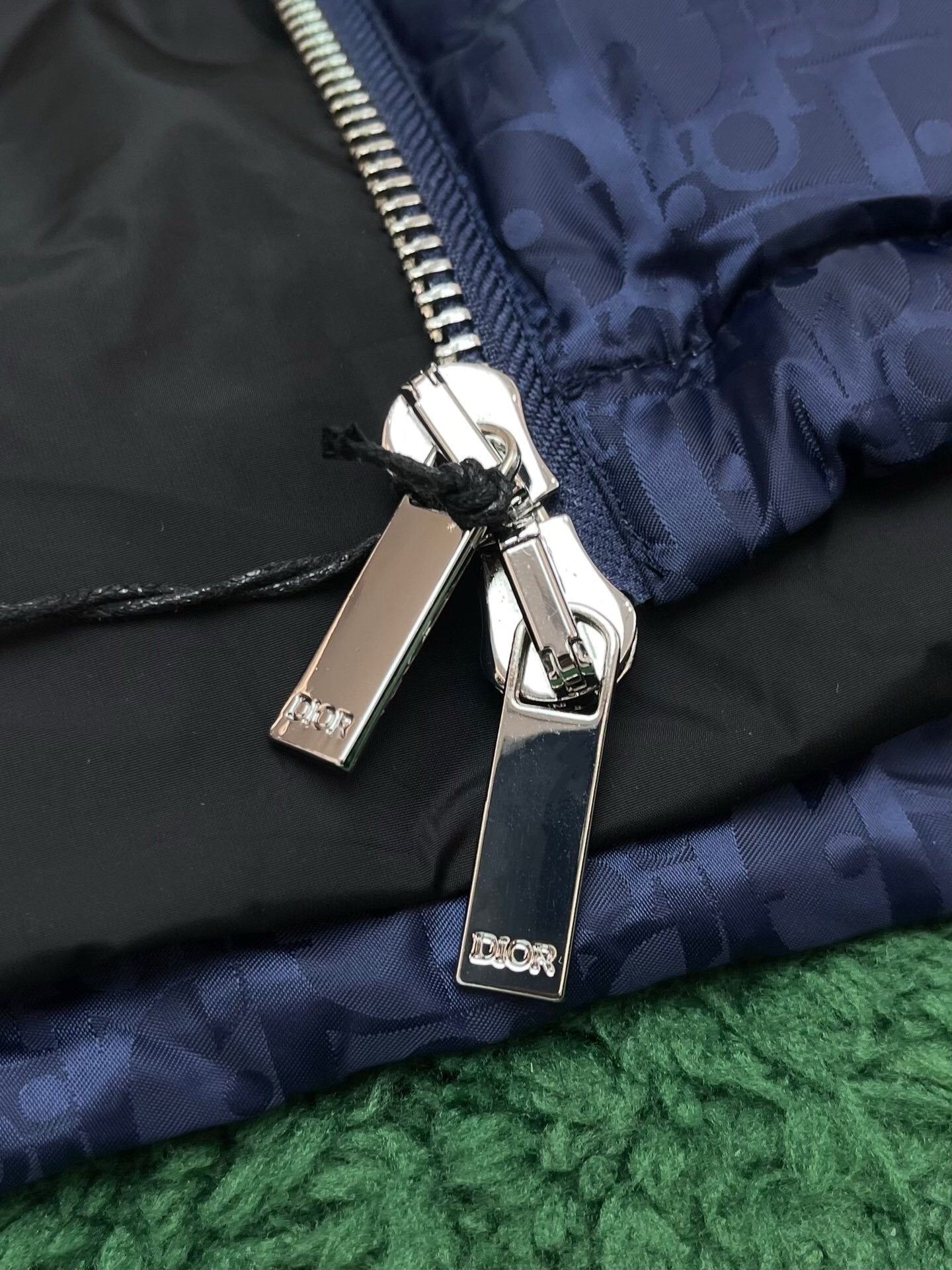 Dior Oblique Down Jacket Navy Blue Technical Jacquard