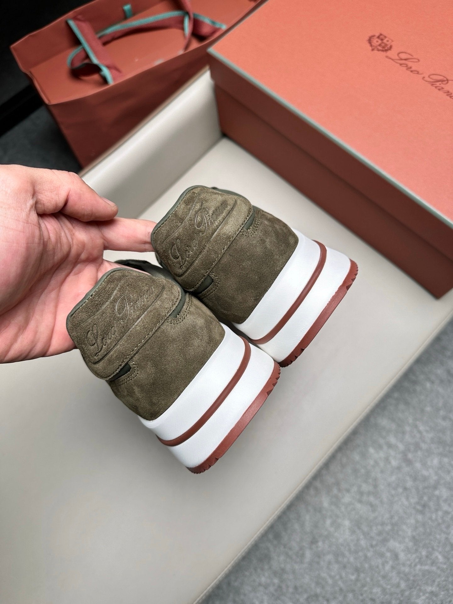 Loro Piana Weekend Walk Suede Green