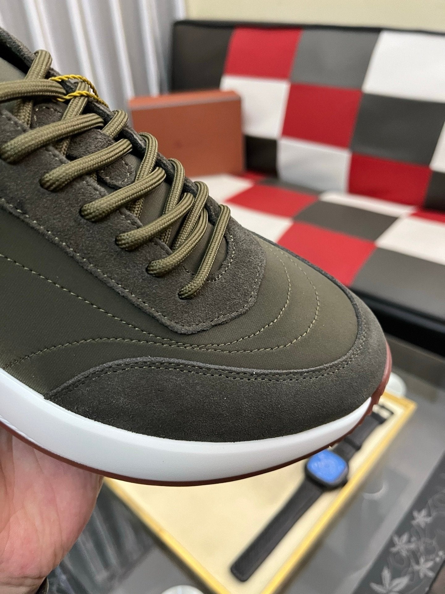 Loro Piana Weekend Walk Suede Dark Green