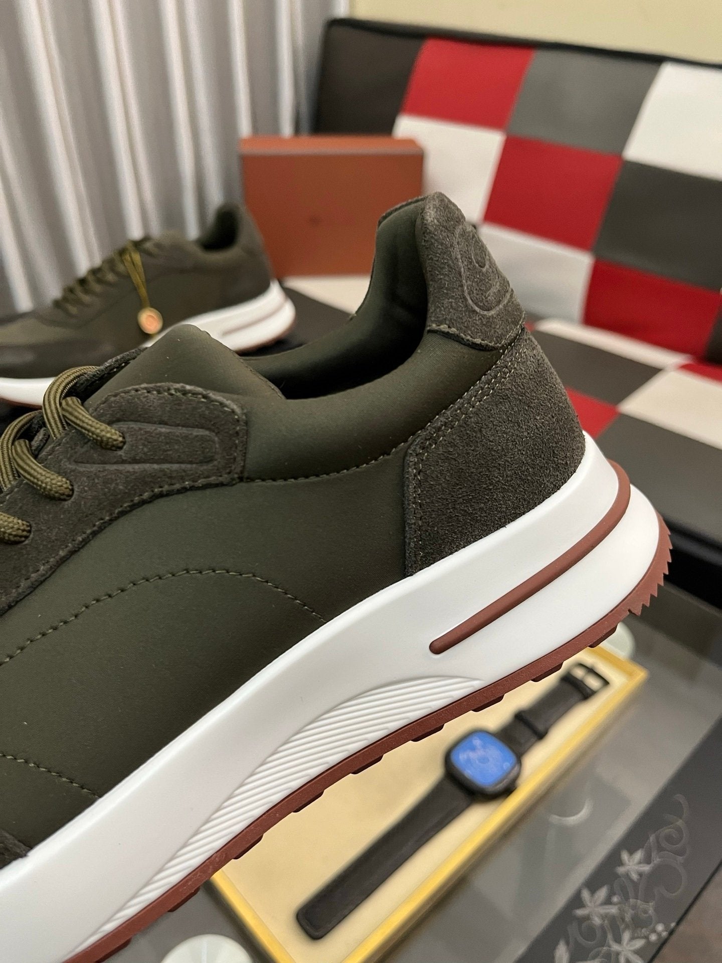 Loro Piana Weekend Walk Suede Dark Green