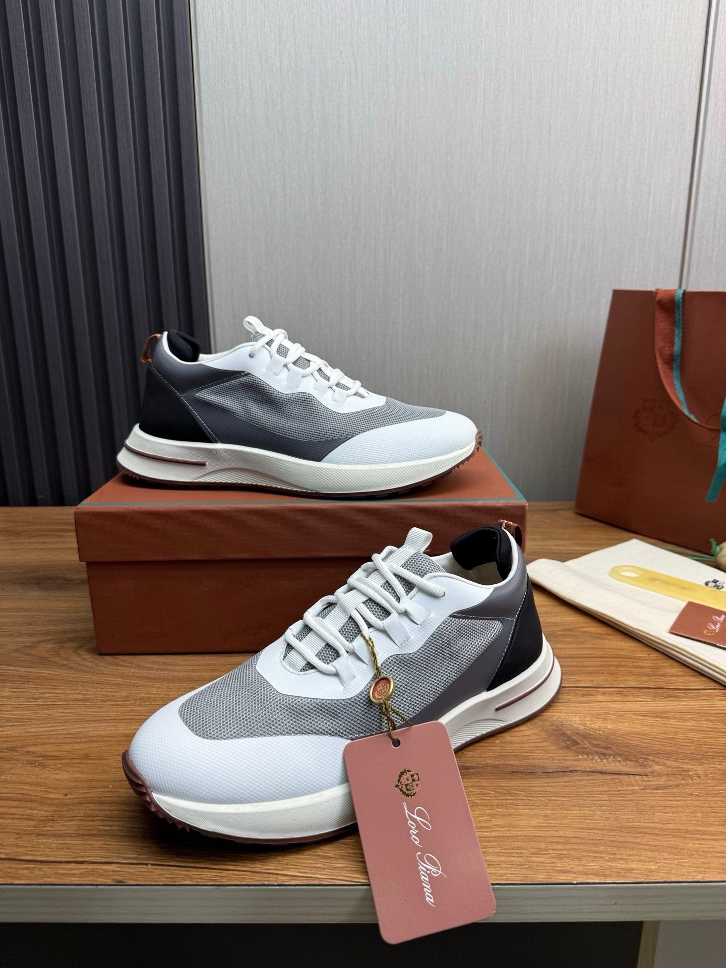 Loro Piana Weekend Walk Technical Mesh White/Grey