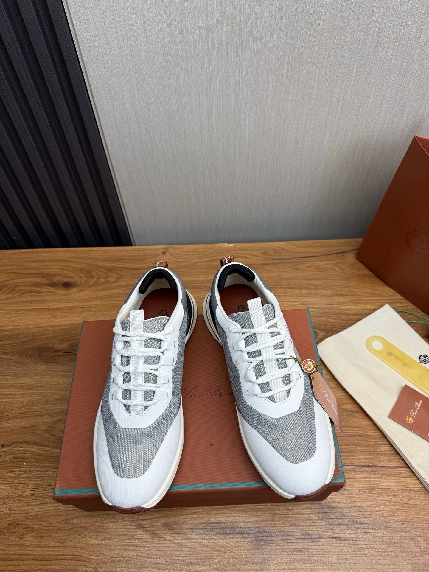 Loro Piana Weekend Walk Technical Mesh White/Grey