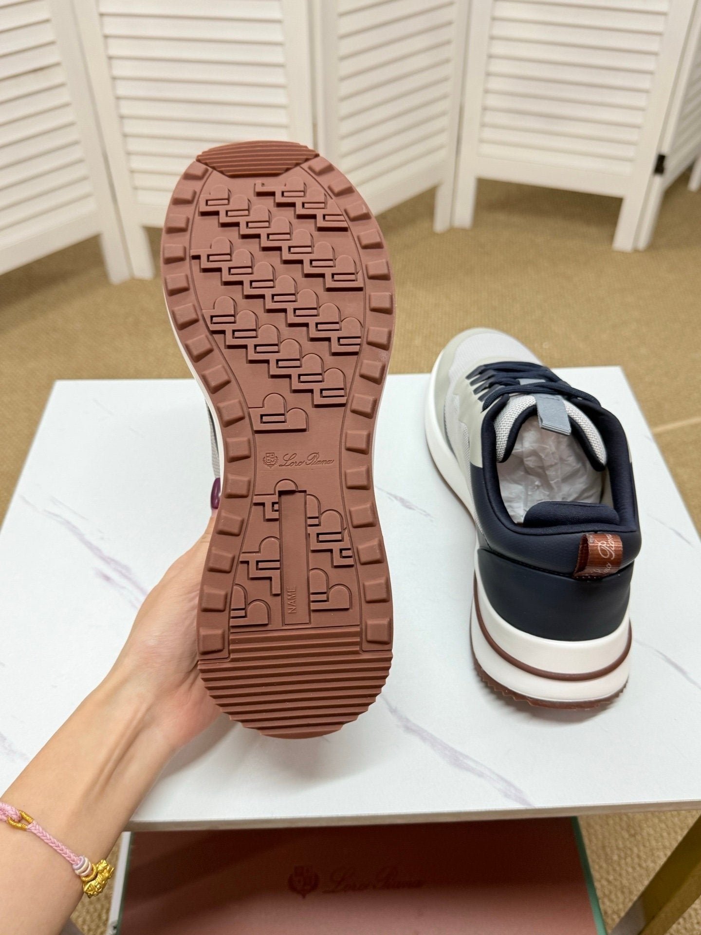 Loro Piana Weekend Walk Technical Mesh Navy/White