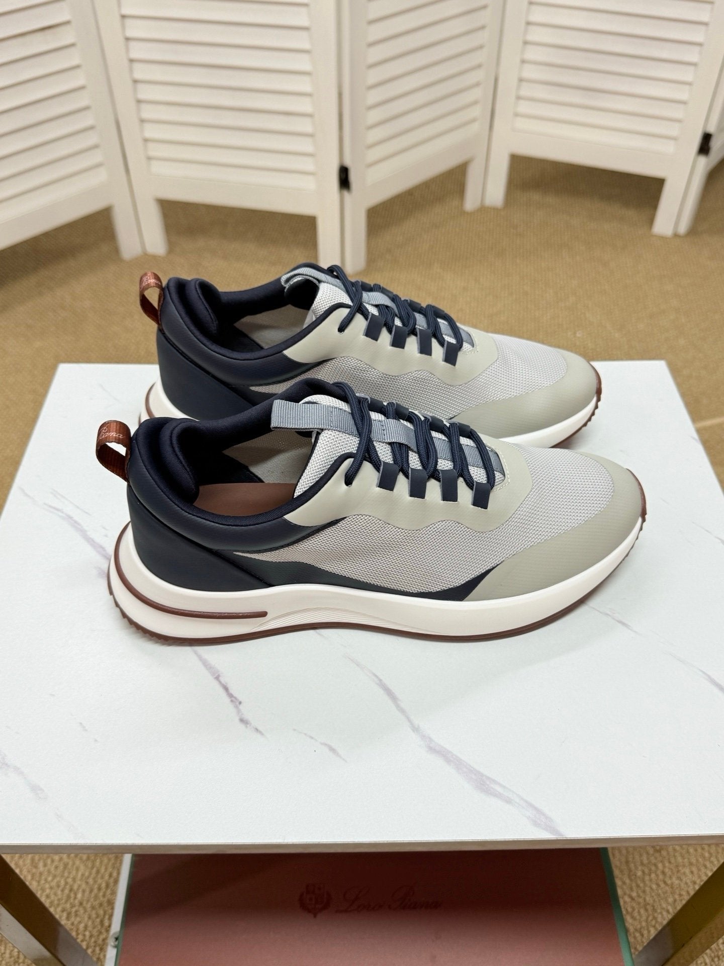 Loro Piana Weekend Walk Technical Mesh Navy/White