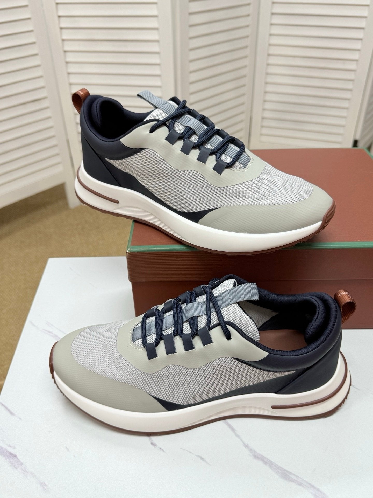 Loro Piana Weekend Walk Technical Mesh Navy/White