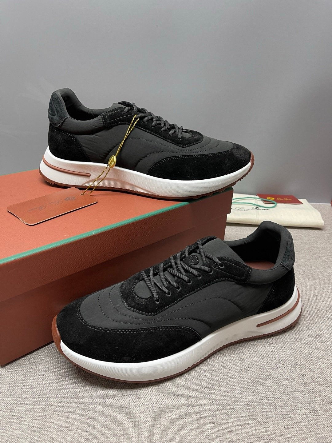 Loro Piana Weekend Walk Suede Black