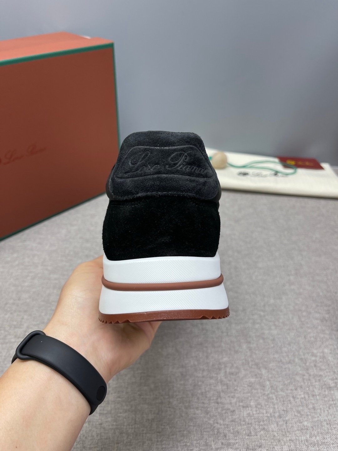 Loro Piana Weekend Walk Suede Black